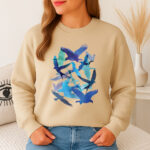 1344b Дамска ватирана блуза Blue Birds