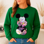 1377b Дамска ватирана блуза Mickey Mouse Flowers