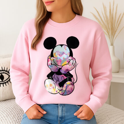 1377b Дамска ватирана блуза Mickey Mouse Flowers