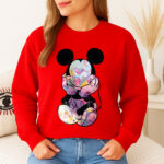 1377b Дамска ватирана блуза Mickey Mouse Flowers