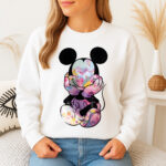1377b Дамска ватирана блуза Mickey Mouse Flowers