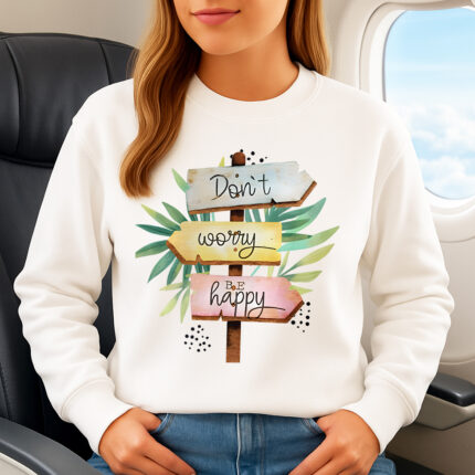 1397b Дамска ватирана блуза Don’t Worry Be Happy