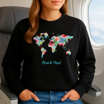 1402b Дамска ватирана блуза Born To Travel