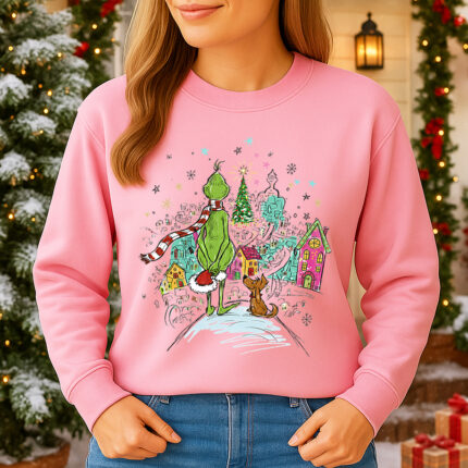 1414b Дамска ватирана блуза Grinch Dream