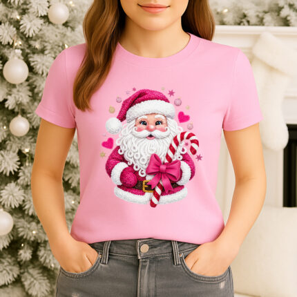 1406 Дамска тениска Pink Santa