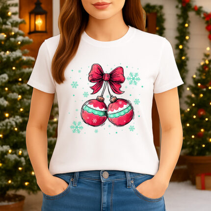 1417 Дамска тениска Xmas Baubles