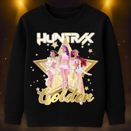 6134kv Детска ватирана блуза K-Pop Demon Hunters Huntrix Golden