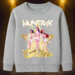 6134kv Детска ватирана блуза K-Pop Demon Hunters Huntrix Golden
