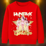 6134kv Детска ватирана блуза K-Pop Demon Hunters Huntrix Golden