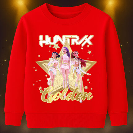 6134kv Детска ватирана блуза K-Pop Demon Hunters Huntrix Golden