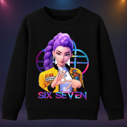 6136kv Детска ватирана блуза K-Pop Demon Hunters Rumi Six Seven