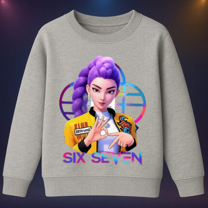 6136kv Детска ватирана блуза K-Pop Demon Hunters Rumi Six Seven