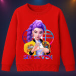 6136kv Детска ватирана блуза K-Pop Demon Hunters Rumi Six Seven