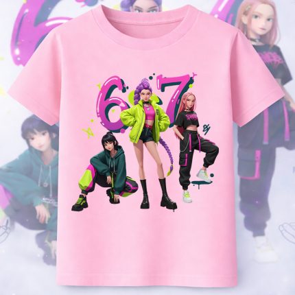 6139k Детска тениска K-Pop Demon Hunters Huntrix Six Seven STR
