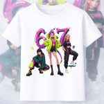 6139k Детска тениска K-Pop Demon Hunters Huntrix Six Seven STR