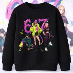 6139kv Детска ватирана блуза K-Pop Demon Hunters Huntrix Six Seven STR