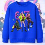 6139kv Детска ватирана блуза K-Pop Demon Hunters Huntrix Six Seven STR