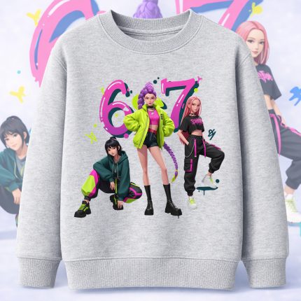 6139kv Детска ватирана блуза K-Pop Demon Hunters Huntrix Six Seven STR