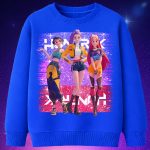6141kv Детска ватирана блуза K-pop Demon Hunters Huntrix Glow