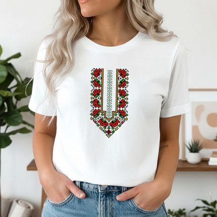 3010 Тениска Българска шевица с рози