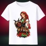 3026 Тениска Българска девойка и кукерска маска