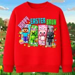 6149kv Детска ватирана блуза Minecraft Happy Easter