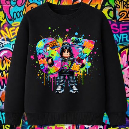 6161kv Детска ватирана блуза Roblox Girl Avatar Graffiti