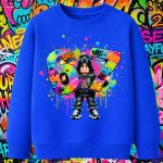 6161kv Детска ватирана блуза Roblox Girl Avatar Graffiti