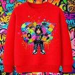 6161kv Детска ватирана блуза Roblox Girl Avatar Graffiti