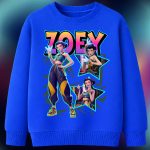 6166kv Детска ватирана блуза K-Pop Demon Hunters Zoey