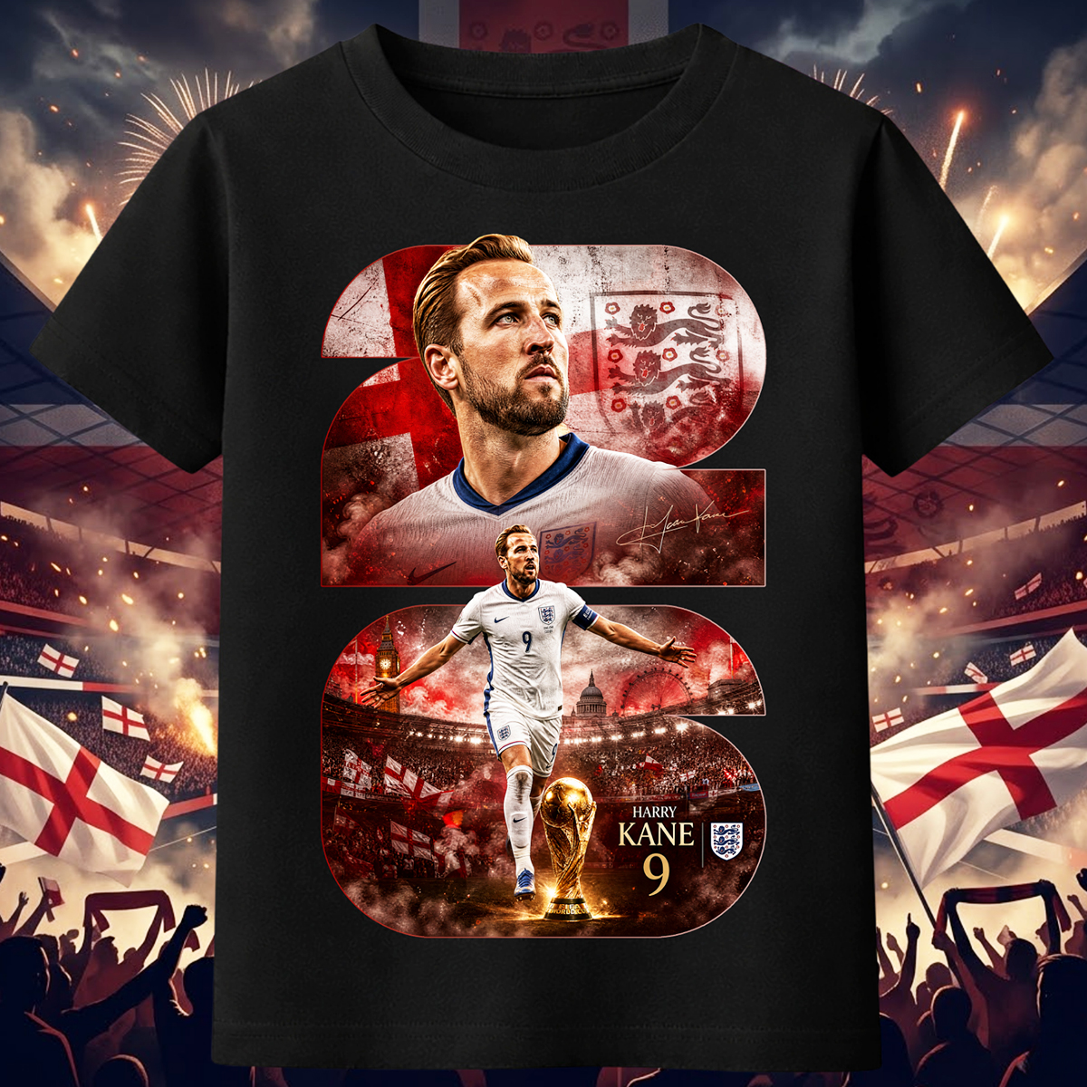 4030-Harry-Kane-England-9-black 4030 Тениска Harry Kane England №9